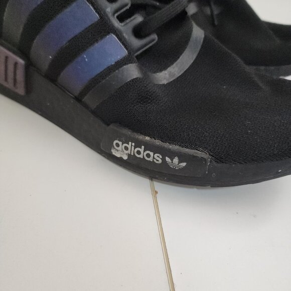 Adidas Ultra Boost Men's Size 10.5 Black and Iridescent Sneaker Shoes - Picture 4 of 13